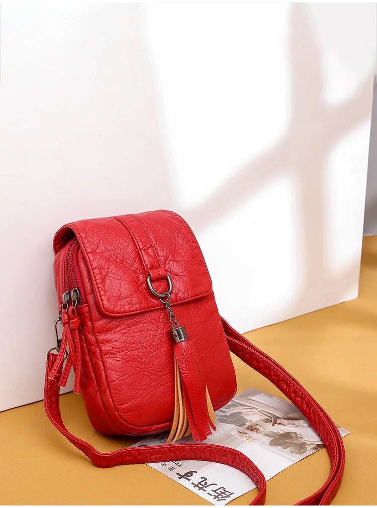 Small Shoulder Messenger Bag PU Leather Wallet Phone Bag