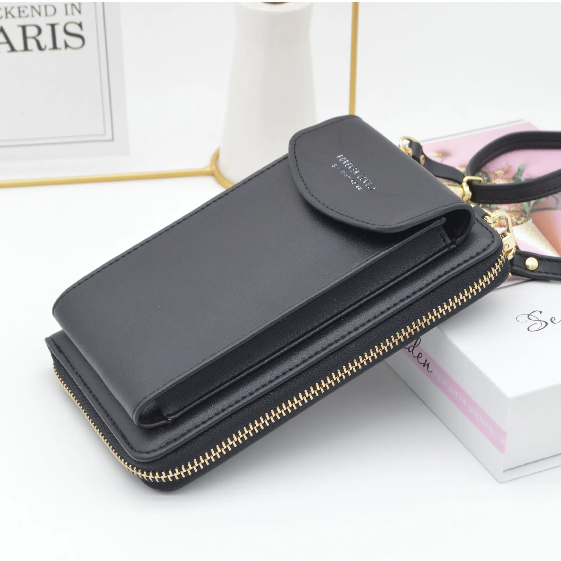 PU Leather Solid Phone Bag Handbag Shoulder Bag