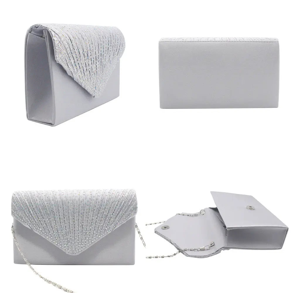 Women's Clutch Bag Party Wedding Envelope Handbag Portable Purse