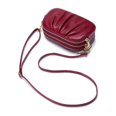 Leather Messenger Crossbody Bag for Women with Pockets