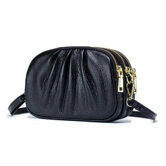 Leather Messenger Crossbody Bag for Women with Pockets