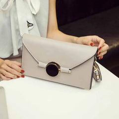 Leather Envelope Clutch Evening Bag