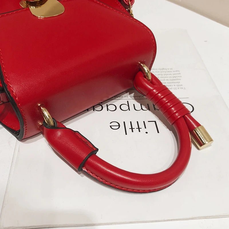 Trapezoidal Leather Women's Work Handbag