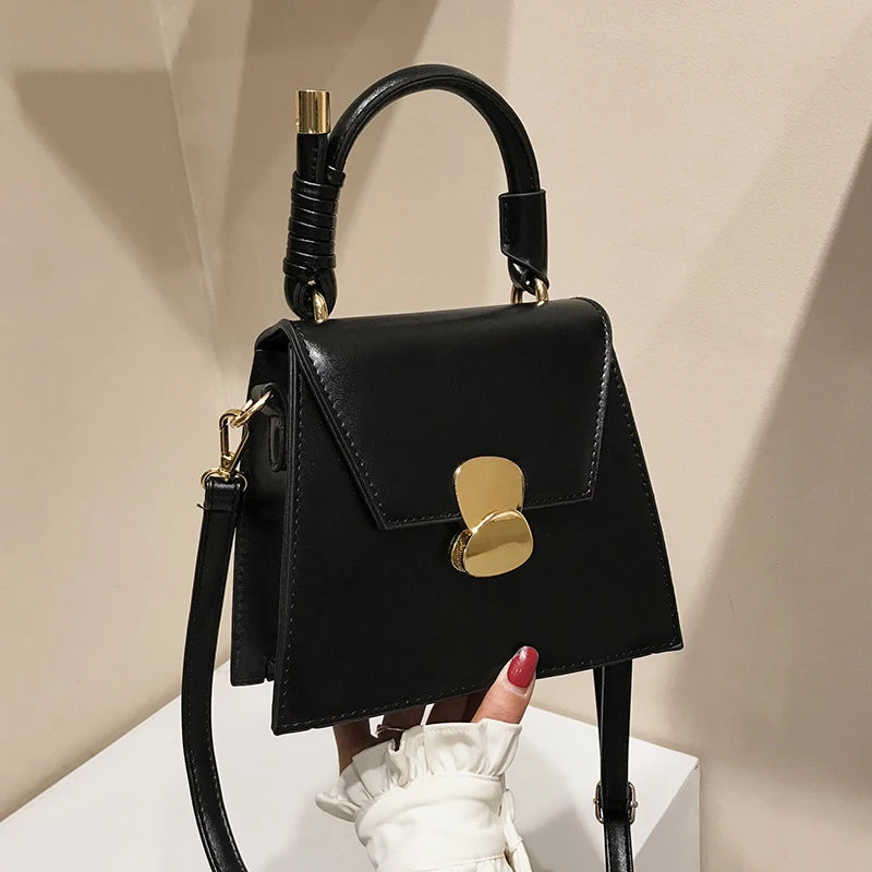 Trapezoidal Leather Women's Work Handbag
