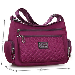 Waterproof Nylon Women's Messenger Bag Vintage Purse Handbag