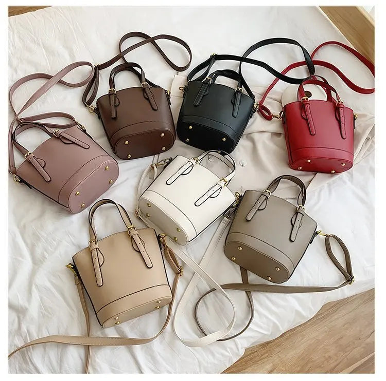 Small PU Leather Women's Bucket Shoulder Bag