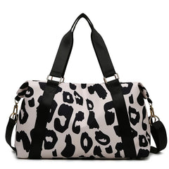 Leopard Big Nylon Bag Tote Handbags Fitness Gym Bag Ladies Weekend Pink Bag