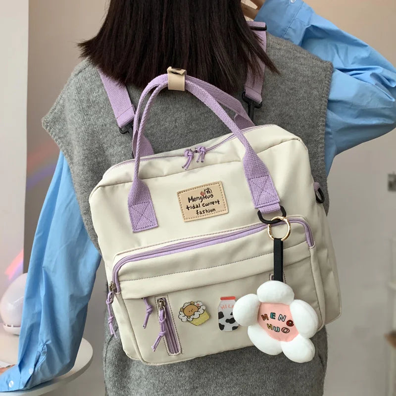 Stylish Girl Waterproof Nylon Backpack Small Schoolbag