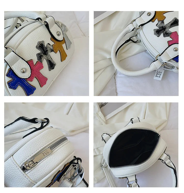 Retro Bowling Bag Women Cross Body Gothic Pillow Bag