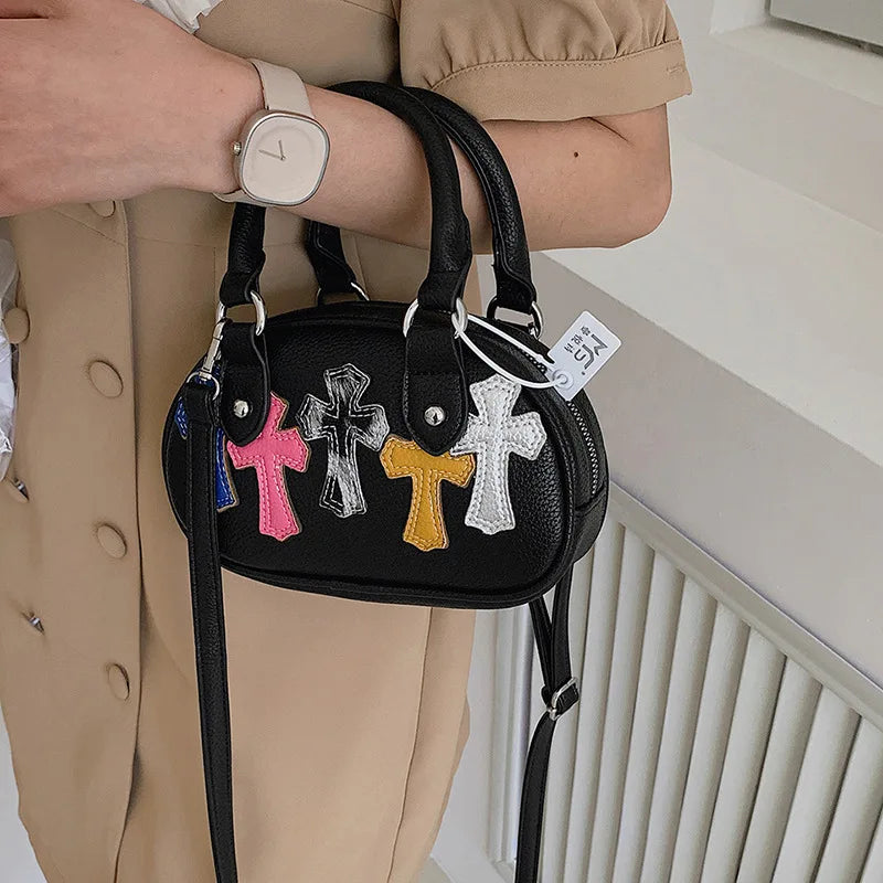 Retro Bowling Bag Women Cross Body Gothic Pillow Bag