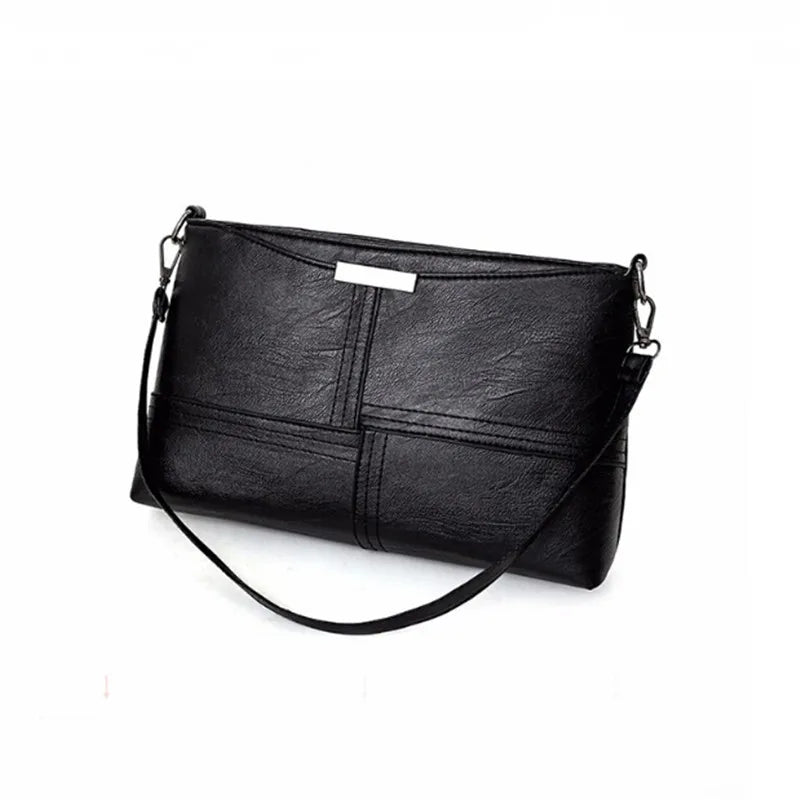 Small Square Shoulder Bag Women Retro PU Leather Casual Flap Handbag
