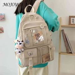 Fashionable Women Backpacks Transparent Patchwork Large Capacity Rucksack