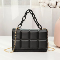 PU Leather Shoulder Bags Chain Rhomboid Crossbody Handbags