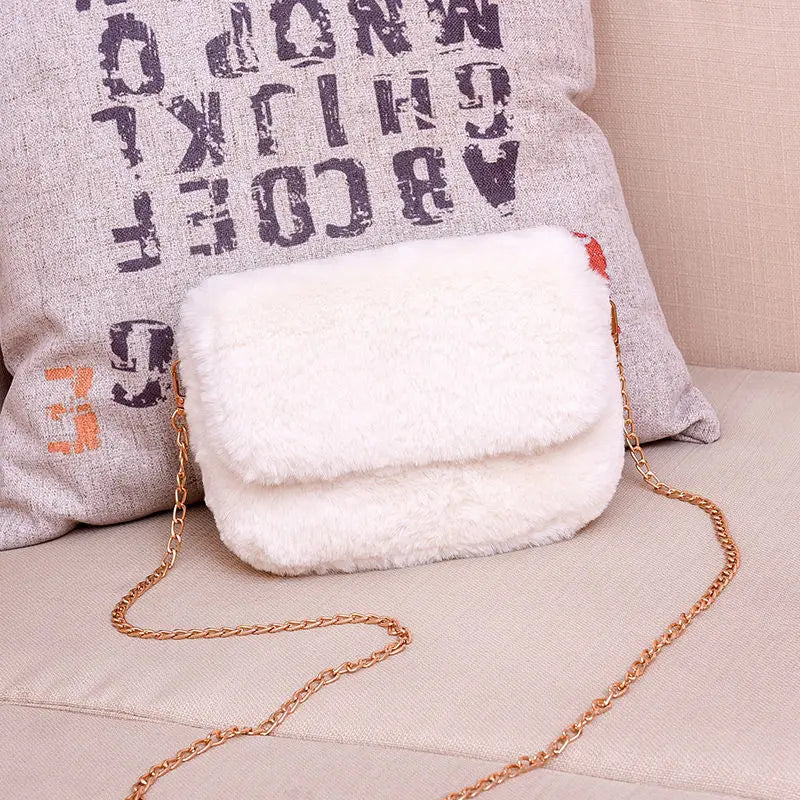 Faux Bag Women Chain Crossbody Handbag Purse Winter