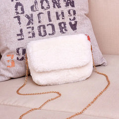 Faux Bag Women Chain Crossbody Handbag Purse Winter