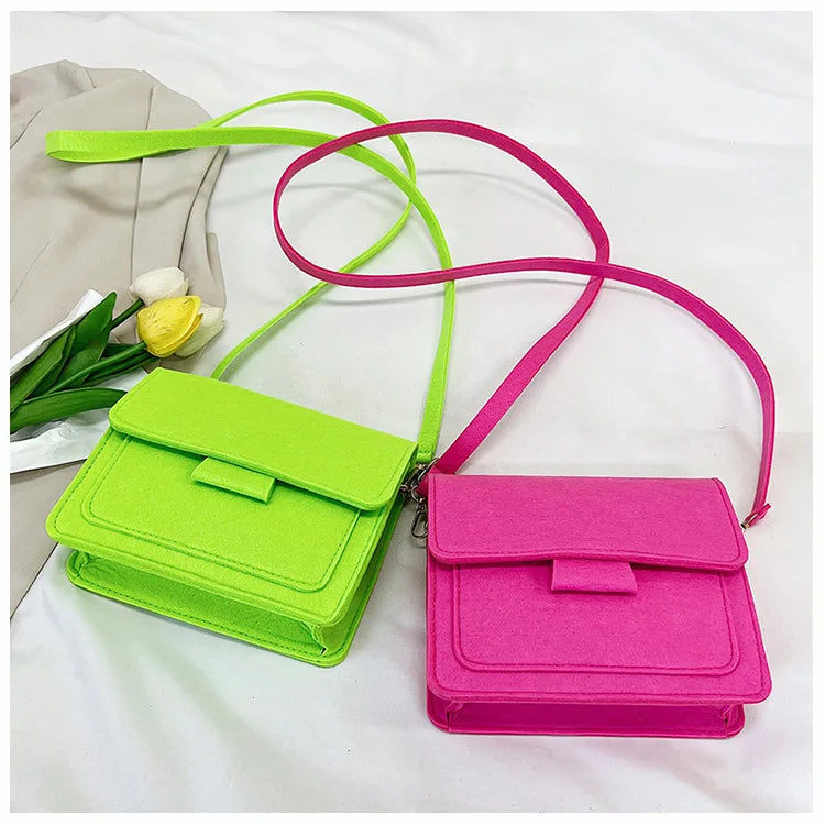 Felt Crossbody Bag Retro Solid Famous Bag