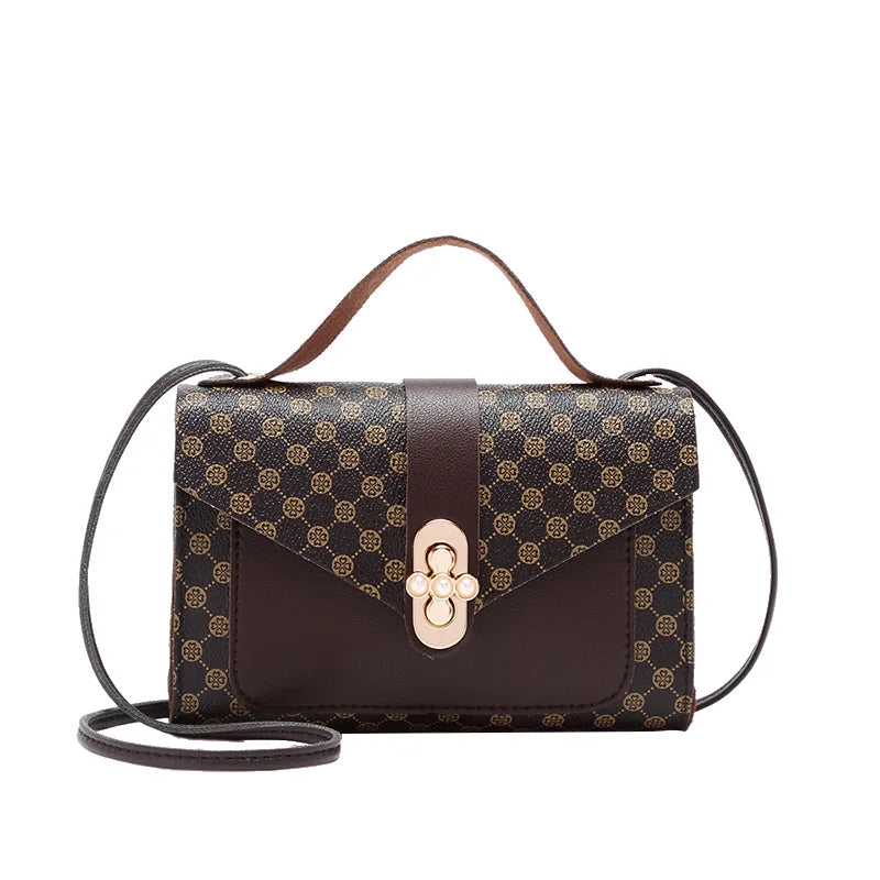 Female Retro Printing Portable Small Square Handbag
