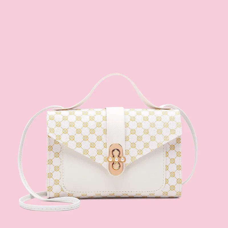 Female Retro Printing Portable Small Square Handbag