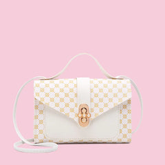 Female Retro Printing Portable Small Square Handbag