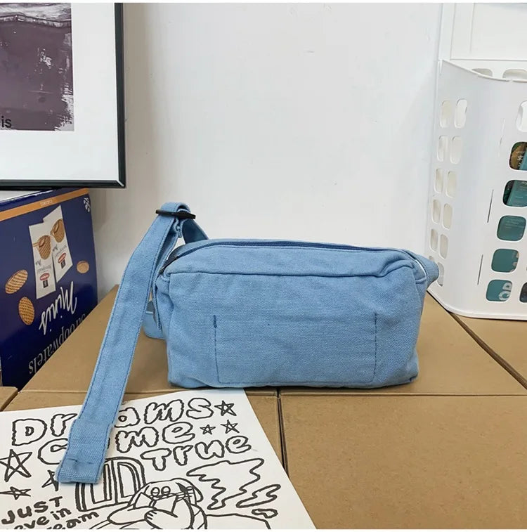 Stylish 90s Y2K Canvas Mini Crossbody Bag for Phone