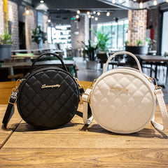 Embroidered Women Shoulder Small Round Bag Mobile Phone Messenger Crossbody