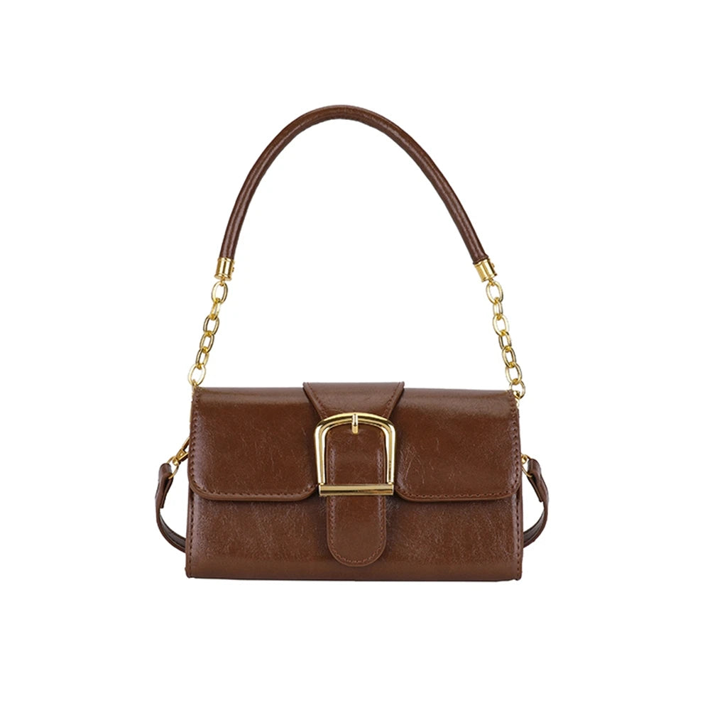 Women's Pu Leather Shoulder Bag Crossbody Metal Decoration