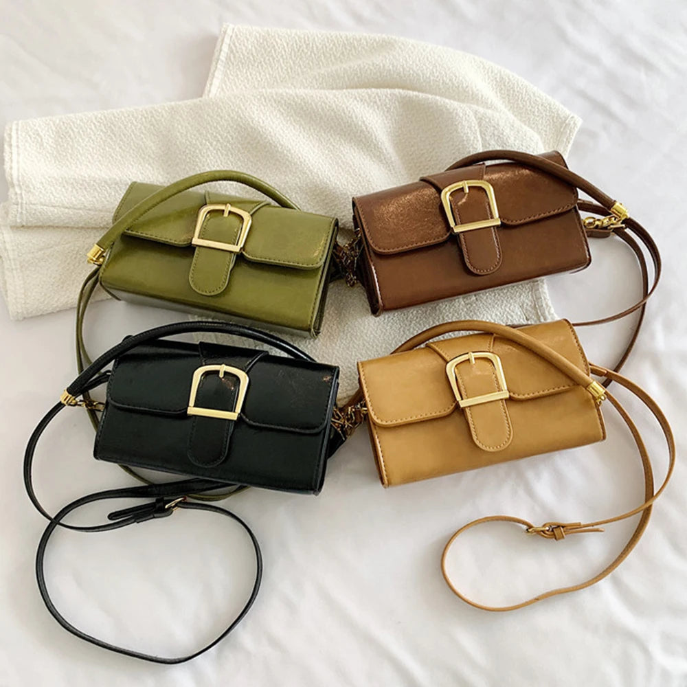 Women's Pu Leather Shoulder Bag Crossbody Metal Decoration