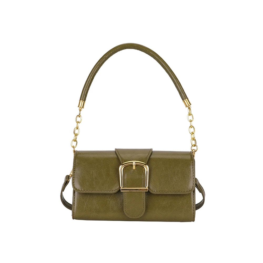 Women's Pu Leather Shoulder Bag Crossbody Metal Decoration