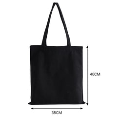 Feather Print Canvas Shoulder Bag Large Capacity Reusable Shopping Bag