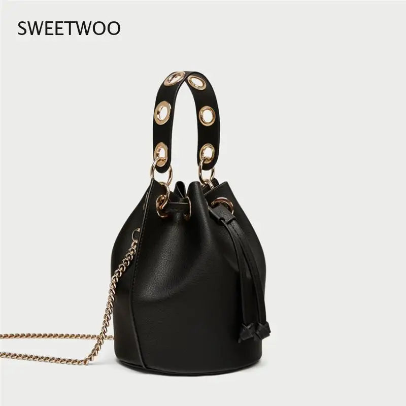 Women's Mini Bucket Bag with Chain Strap
