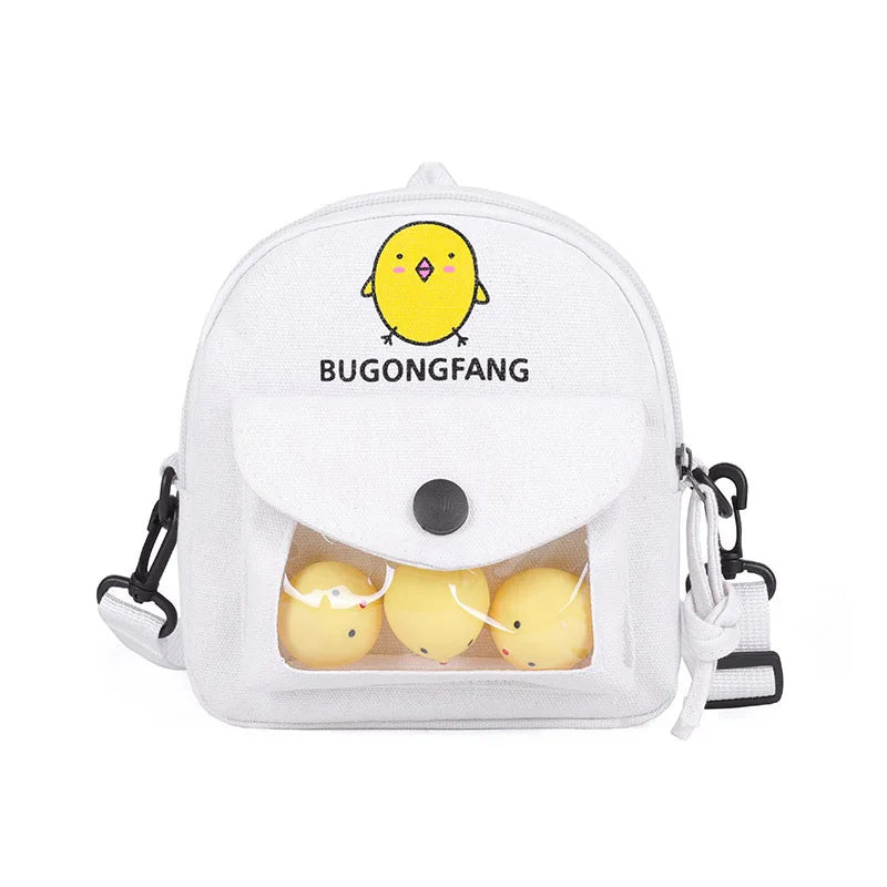 Chicken Cartoon Messenger Bag for Women Girls Student Shoulder Crossbody