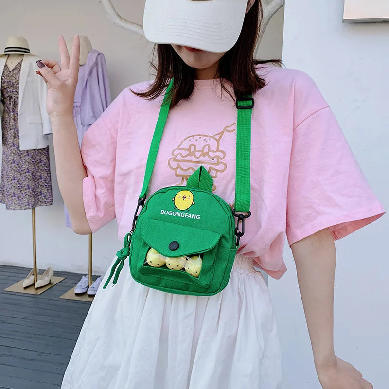 Chicken Cartoon Messenger Bag for Women Girls Student Shoulder Crossbody