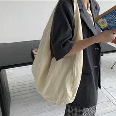 Female Canvas Crossbody Bags Large Capacity Dumpling Shoulder Bag Retro Hobos