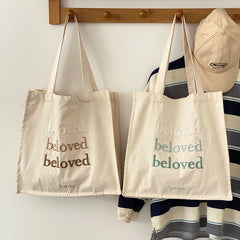 Embroidered Canvas Shoulder Bag Women