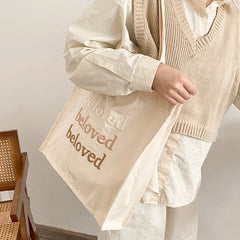 Embroidered Canvas Shoulder Bag Women