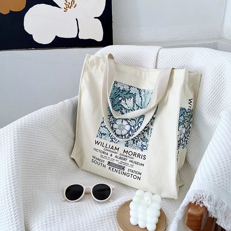 Vintage Flower Garden Print Shoulder Bag
