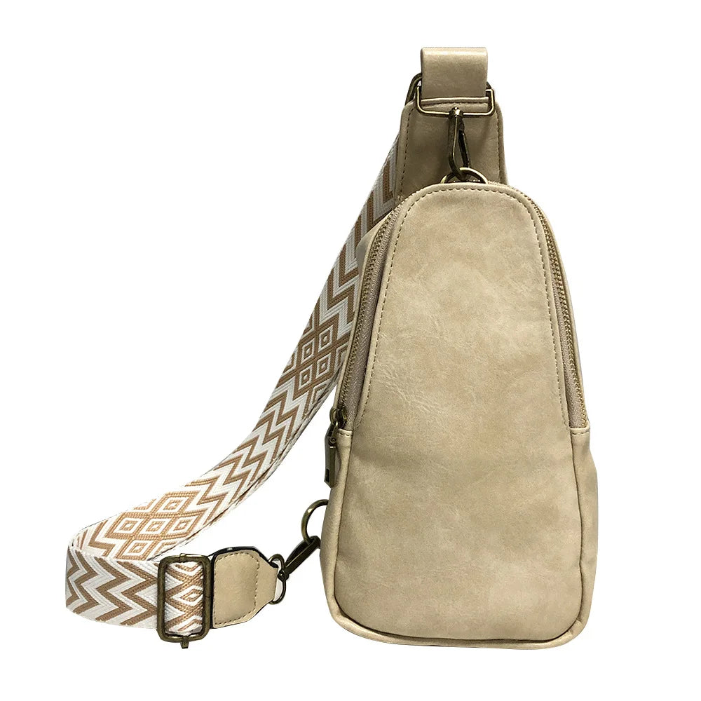 Leopard Print Crossbody Bag Small Solid Chest Bag for Her