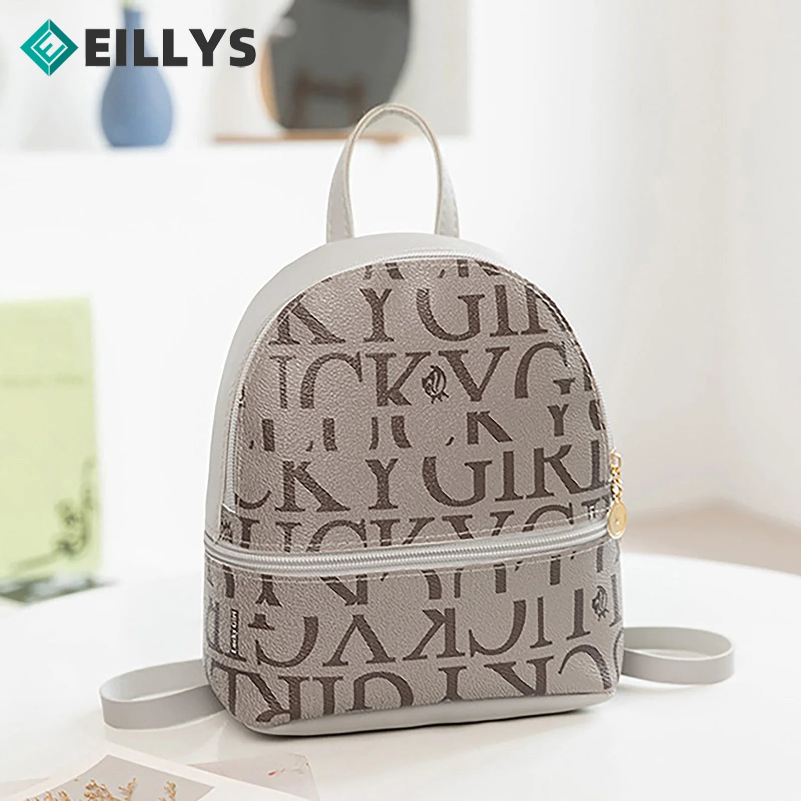 Female Small Backpack Mini Backpacks Teen Girl Schoolbag Solid PU Leather Mini C