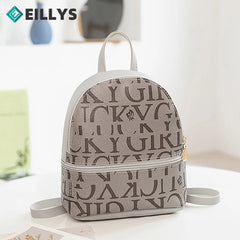 Female Small Backpack Mini Backpacks Teen Girl Schoolbag Solid PU Leather Mini C