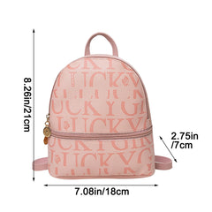 Female Small Backpack Mini Backpacks Teen Girl Schoolbag Solid PU Leather Mini C