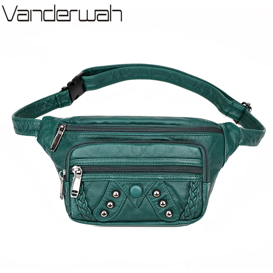 Women's Fanny Pack Banana Hip Purse Handbag Waist Bag PU Leather