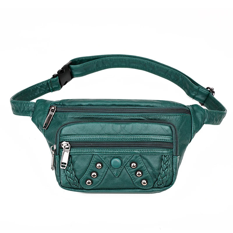 Women's Fanny Pack Banana Hip Purse Handbag Waist Bag PU Leather