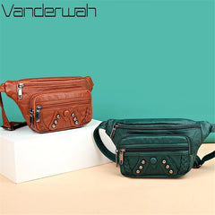 Women's Fanny Pack Banana Hip Purse Handbag Waist Bag PU Leather