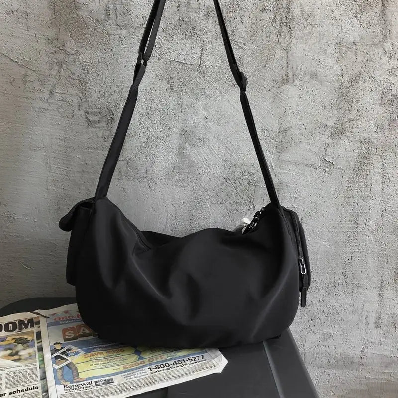 Women's Functional Nylon Sling Bag Large Capacity Crossbody Handbag