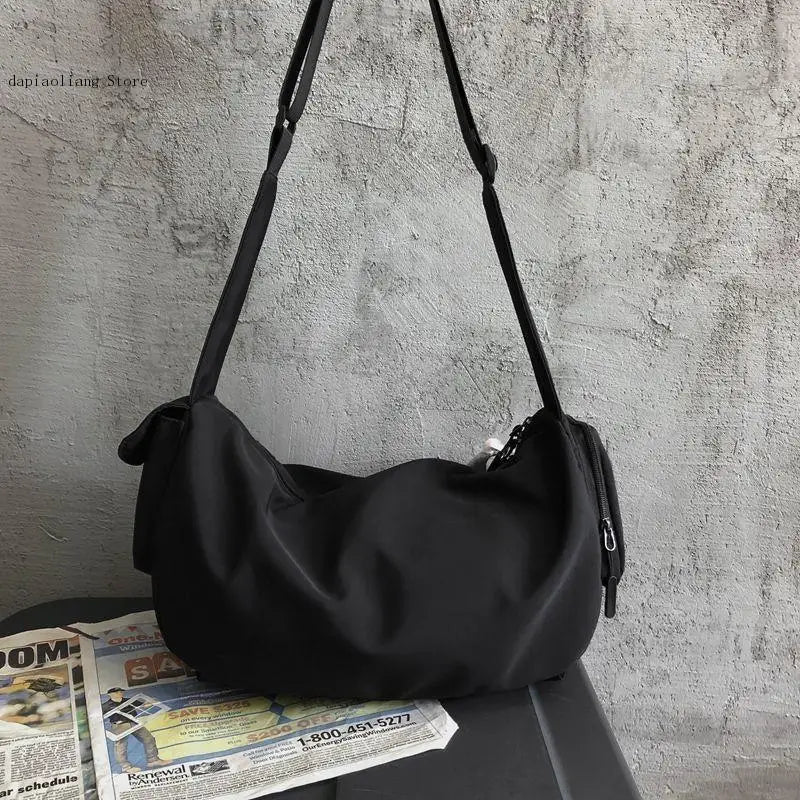 Women's Functional Nylon Sling Bag Large Capacity Crossbody Handbag