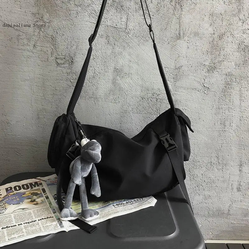 Women's Functional Nylon Sling Bag Large Capacity Crossbody Handbag