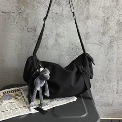 Women's Functional Nylon Sling Bag Large Capacity Crossbody Handbag