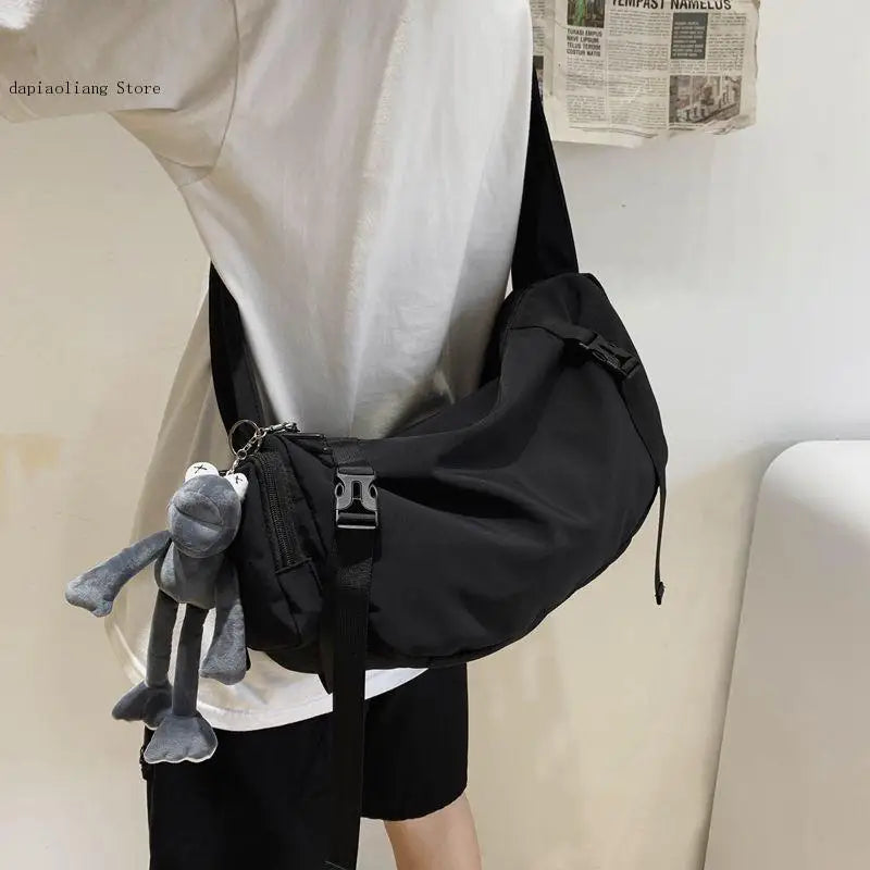 Women's Functional Nylon Sling Bag Large Capacity Crossbody Handbag