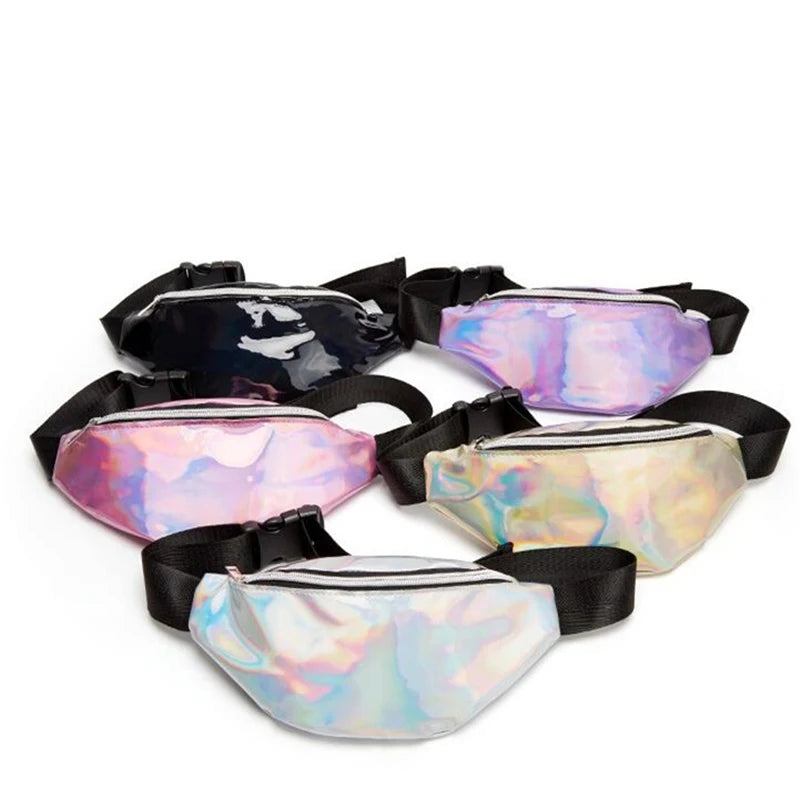 Women's Pink Laser Waist Bag