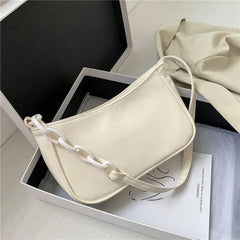Casual Women Leather Chain Handbag Solid Totes Shoulder Bags